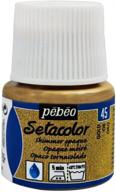 pebeo setacolor опаковая тканевая краска в бутылке объемом 45 мл - оттенок мерцающего золота логотип