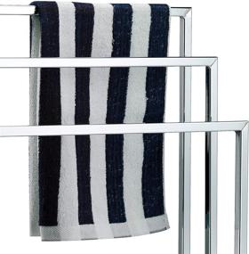 img 3 attached to 🧺 Silver-Tone Chrome Plated 3 Tier Metal Towel Bar Stand by MyGift - Freestanding Towel Rack