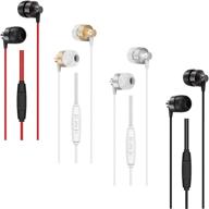 🎧 4 pack earbuds with microphone: wired in-ear headphones for iphone android, ipad, ipod, mp3 players - bass stereo, ideal for adults, teens, and students logo