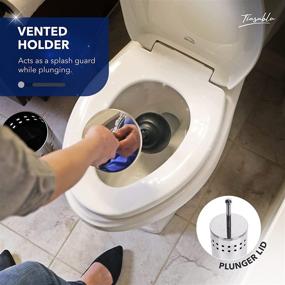 img 2 attached to 🚽 Tiasablu Concealed Holder Toilet Plunger - Heavy Duty, No Splash Back, Long Handle - Discreet Bathroom Plunger