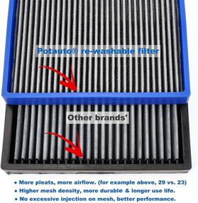 img 1 attached to 🚗 POTAUTO MAP 5005 (CF11809) Re-Washable Car Cabin Air Filter Replacement for CADILLAC ESCALADE ESV SILVERADO SUBURBAN TAHOE, GMC SIERRA 1500 LIMITED 2500 HD 3500 HD YUKON XL" - Ultimate Re-Washable Air Filter for Your Cadillac, Silverado, Suburban, Tahoe, Sierra, and Yukon XL