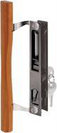 🔑 upgrade your sliding glass door with prime-line c 1032 keyed handle set – quick and easy replacement for old or damaged handles – wood & black painted diecast, hook style, flush mount (fits 6-5/8” hole spacing) logo