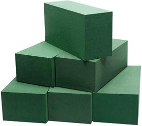 img 4 attached to 🌸 Miracliy 6-Piece Wet Floral Foam Blocks: Ultimate Floral Bricks for Florist Arrangements - Green Styrofoam Dry/Wet, Large Size - 9"L x 3.1"W x 4.3" H