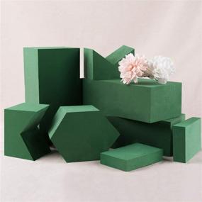 img 3 attached to 🌸 Miracliy 6-Piece Wet Floral Foam Blocks: Ultimate Floral Bricks for Florist Arrangements - Green Styrofoam Dry/Wet, Large Size - 9"L x 3.1"W x 4.3" H