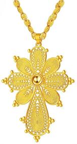 img 4 attached to Plated Ethiopian Cross Pendant Eritrea