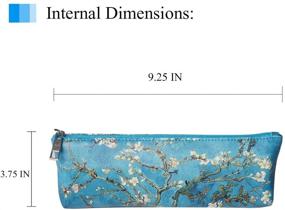img 2 attached to 🌸 LIZIMANDU Pencil Bag Pen Case - PU Leather Stationery Pouch for Pens, Pencils, Highlighters, Gel Pen, Markers, Eraser and More School Supplies - Zipper Bag with Peach Blossom Design