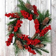 christmas berry wreath pinecones farmhouse logo