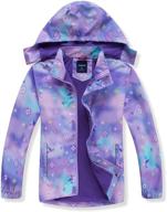 waterproof hooded rain jacket for kids - lightweight fleece lined coat for boys and girls - windbreaker raincoat logo