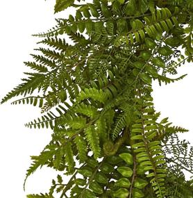 img 2 attached to 🌿 24in Artificial Mixed Fern Wreath - Natural Greenery for Home Decor, 24" W x 5" D x 24" H