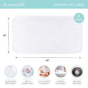 img 3 attached to 👶 The Peanutshell Washable and Reusable Waterproof Diaper Changing Pad Liners - 4 Pack Set for Changing Pad, Bassinet, or Crib