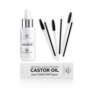 🌿 usda certified organic castor oil for natural eyelash and eyebrow growth - cold pressed serum for hair growth logo