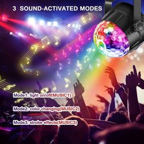 img 2 attached to Sound Activated Party Lights Disco Ball LED Strobe Lights - RBG DJ Lights, Stage Light for Home Room Dance Parties Birthday Bar Karaoke Xmas Wedding Show Club - 2 Pack with 7 Modes