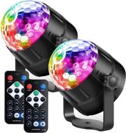 sound activated party lights disco ball led strobe lights - rbg dj lights, stage light for home room dance parties birthday bar karaoke xmas wedding show club - 2 pack with 7 modes логотип