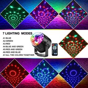 img 3 attached to Sound Activated Party Lights Disco Ball LED Strobe Lights - RBG DJ Lights, Stage Light for Home Room Dance Parties Birthday Bar Karaoke Xmas Wedding Show Club - 2 Pack with 7 Modes