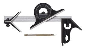img 3 attached to 🔧 Workhorse 5-Piece Certified Hi-Precision Combination Square Set, 12-Inch Rule with 4R Graduations, Cast Head