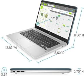 img 1 attached to 🌲 14-inch HD HP Chromebook, Intel Celeron N4000, 4GB RAM, 32GB eMMC, Chrome OS (14a-na0070nr, Forest Teal)