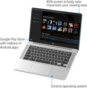 img 2 attached to 🌲 14-inch HD HP Chromebook, Intel Celeron N4000, 4GB RAM, 32GB eMMC, Chrome OS (14a-na0070nr, Forest Teal)