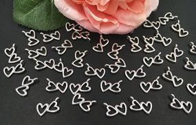 img 1 attached to Vintage-style Double-Heart Hollow-Out Charm Pendant Set for DIY Jewelry Making (Antique Silver Tone) - 50pcs