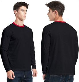 img 3 attached to LEDING Crewneck Long Sleeve T Shirts Pullover Men's Clothing in T-Shirts & Tanks