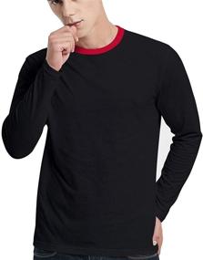 img 4 attached to LEDING Crewneck Long Sleeve T Shirts Pullover Men's Clothing in T-Shirts & Tanks