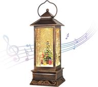 🎅 christmas lantern snow globe decoration with singing, glittering snow swirling booth for christmas tree, garden, bedroom parties - ideal christmas home decoration and gift логотип
