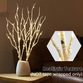img 3 attached to 🌳 18IN Birch Branches with 70 White Willow LED, Timer, Battery Operated - Perfect for Outdoor Christmas Party, Wedding Decoration, Twig Lights by Fudios