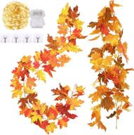 🍁 2 pack fall garland maple leaf – 5.7ft artificial autumn hanging fall decor for home, christmas, thanksgiving, halloween - idefair logo