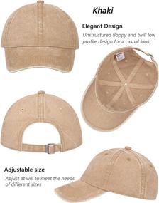 img 3 attached to AOSMI 3 Pack Vintage Washed Cotton Adjustable Baseball Caps - Unisex, Unstructured Low Profile Plain Classic Dad Hat