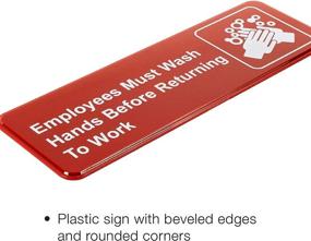 img 2 attached to Excello Global Products Employees Must Wash Hands Before Returning To Work Sign: Easy To Mount Plastic Safety Informative Sign With Symbols Great For Business