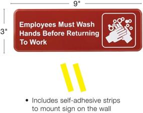 img 3 attached to Excello Global Products Employees Must Wash Hands Before Returning To Work Sign: Easy To Mount Plastic Safety Informative Sign With Symbols Great For Business