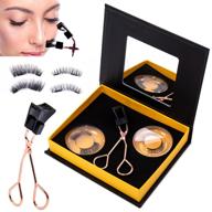 💁 dual magnetic eyelashes - handmade ultra thin magnet false lashes extension set (2 pack/8 pieces) with applicator for enhanced eye makeup logo