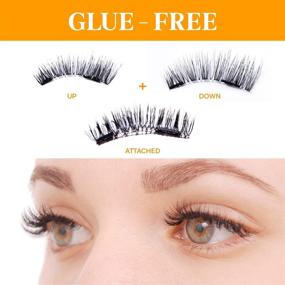 img 2 attached to 💁 Dual Magnetic Eyelashes - Handmade Ultra Thin Magnet False Lashes Extension Set (2 Pack/8 Pieces) with Applicator for Enhanced Eye Makeup