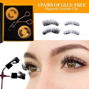 img 3 attached to 💁 Dual Magnetic Eyelashes - Handmade Ultra Thin Magnet False Lashes Extension Set (2 Pack/8 Pieces) with Applicator for Enhanced Eye Makeup