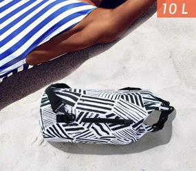 img 1 attached to 🐌 SNAILMAN Waterproof Dry Bag: 10L Lightweight Roll Top Backpack with Phone Zipper Pocket for Swimming, Boating, Kayaking, Camping, and Beach - Black/White