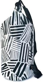 img 4 attached to 🐌 SNAILMAN Waterproof Dry Bag: 10L Lightweight Roll Top Backpack with Phone Zipper Pocket for Swimming, Boating, Kayaking, Camping, and Beach - Black/White