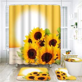 img 4 attached to ArtSocket Curtain Sunflowers Non Slip Bathroom