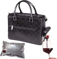 👜 primeware insulated drink purse: 3l bladder bag, hot and cold storage, portable wine, cocktails, and beer dispenser with pu leather finish логотип