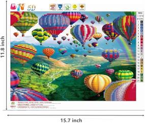 img 2 attached to AIRDEA 5D DIY Diamond Painting Kits for Kids Beginners - Hot Air Balloon Diamond Painting Art, 5D Partial Drill Gem Painting Embroidery Rhinestone Cross Stitch Arts Wall Decor (30x40 cm)
