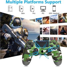 img 2 attached to 🎮 OUBANG Wireless Controller for PS4 Console with Charging Cable - Compatible with Playstation 4 System, Great Choice for Christmas/Birthday Gift - Camouflage Green Game Joystick