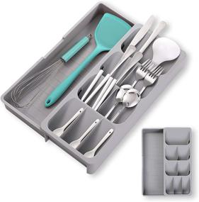 img 4 attached to 🔧 Efficient Expandable Silverware Organizer: Organize Your Kitchen Drawers with Ease