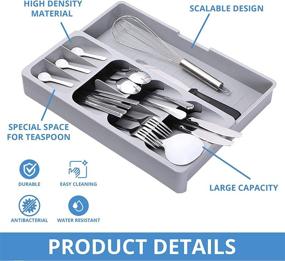 img 2 attached to 🔧 Efficient Expandable Silverware Organizer: Organize Your Kitchen Drawers with Ease