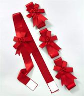 🎄 the lakeside collection set of 4 red holiday ribbons: ideal for enhancing furniture and room accents logo