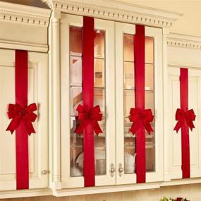 img 1 attached to 🎄 Набор из 4 красных новогодних лент от коллекции Lakeside: Идеально подходит для улучшения мебели и декора комнаты.