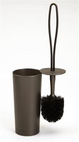 img 1 attached to Bronze Toilet Bowl Brush and Holder - iDesign Loop for Bathroom Storage