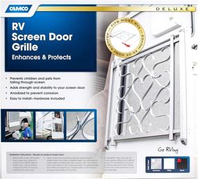 img 1 attached to 🚪 Улучшите безопасность и прочность с помощью алюминиевой решетки для двери экрана Camco 43991 Deluxe