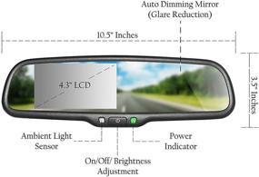 img 1 attached to 👀 Enhance Your Driving Experience with Master Tailgaters 4.3" Auto Adjusting Rear View Mirror - Universal Fit