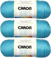 🧶 пряжа caron simply soft brites (3 пакета) - blue mint h9700b-9608: яркая и мягкая пряжа для рукоделия в освежающем оттенке. логотип