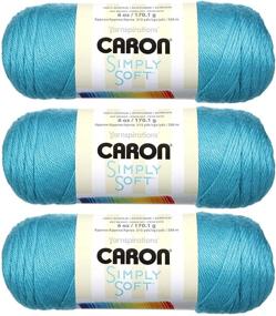 img 1 attached to 🧶 Caron Simply Soft Brites Yarn (3-Pack) - Blue Mint H9700B-9608: Vibrant and Soft Crafting Yarn in a Refreshing Shade