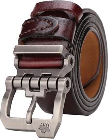 img 4 attached to BISON DENIM Leather Genuine Buckle Men's Accessories and Belts