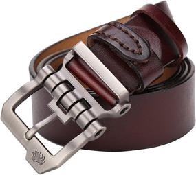 img 2 attached to BISON DENIM Leather Genuine Buckle Men's Accessories and Belts